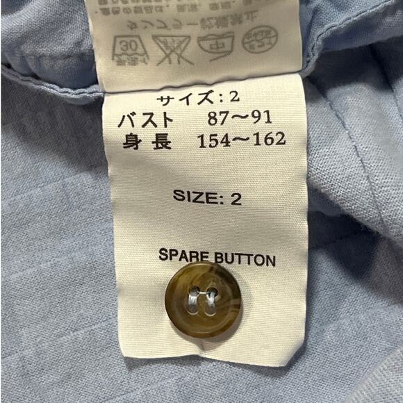 Yacco Maricard Size 2 Large Fitted Textured Cotton Diagonal Pintuck Pleated Top - Picture 5 of 7